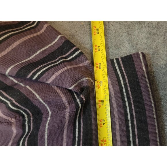 Pendleton Merino Wool Striped Mock Neck Sweater Purple Women's L Long Sleeve - Picture 8 of 11
